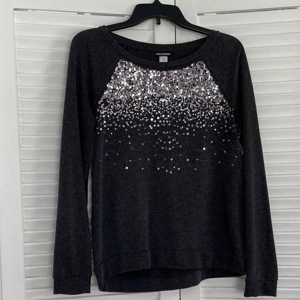 Dark Gray Sequin Sweatshirt